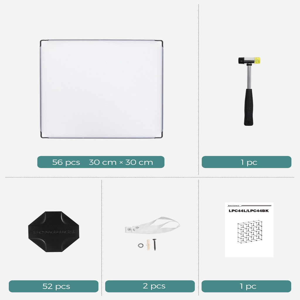 Songmics 16 Cube Storage Organizer With Rubber Mallet White