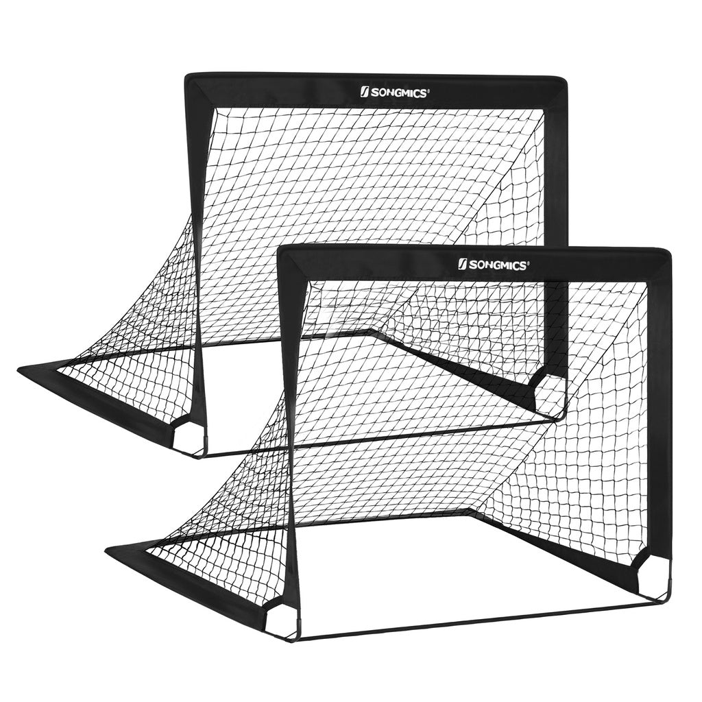 Songmics Set Of 2 Portable Soccer Net 120Cm Black