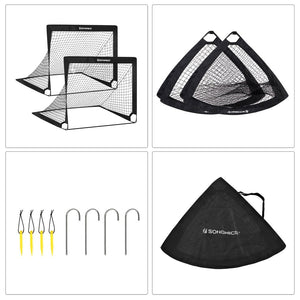 Songmics Set Of 2 Portable Soccer Net 120Cm Black