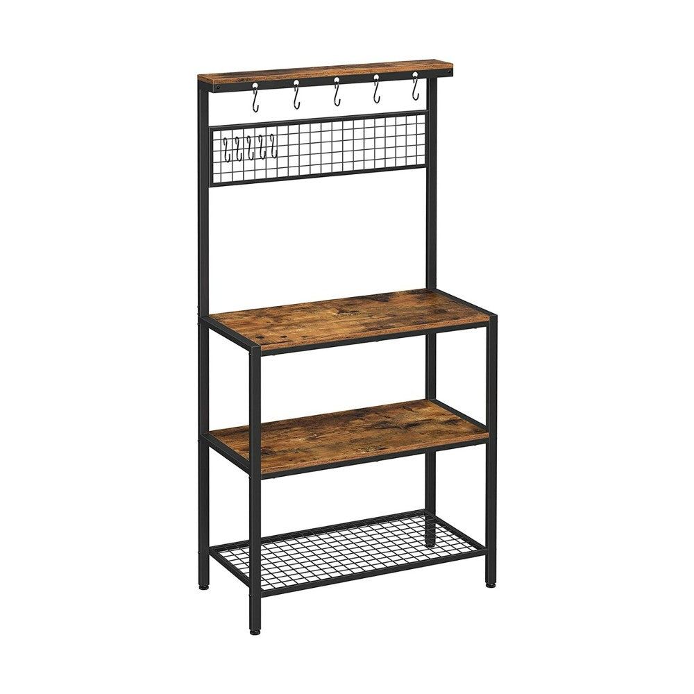 Vasagle Industrial Kitchen Baker's Rack Unit With Storage Shelves Rustic Brown Kks17bx