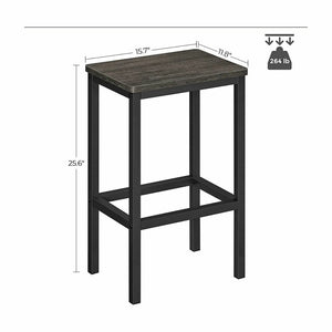 Vasagle Bar Stools Set Of 2 Chairs Charcoal Gray Lbc065b04