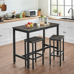 Vasagle Bar Stools Set Of 2 Chairs Charcoal Gray Lbc065b04