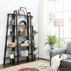 Vasagle Ladder Shelf 5-Tier Rustic Brown Lls45x