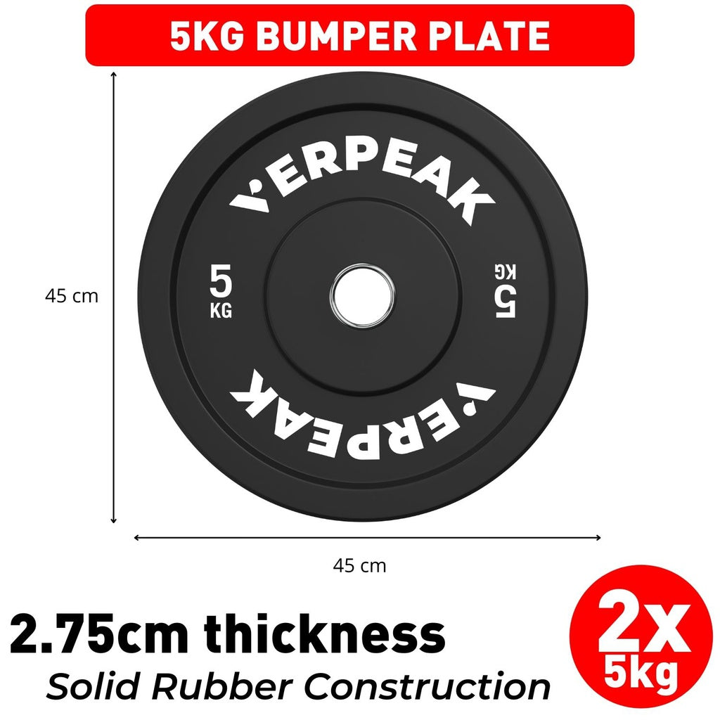 Verpeak Black Bumper Weight Plates-Olympic (5Kgx2) Vp-Wp-100-Fp / Vp-Wp-100-Lx