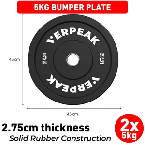 Verpeak Black Bumper Weight Plates-Olympic (5Kgx2) Vp-Wp-100-Fp / Vp-Wp-100-Lx