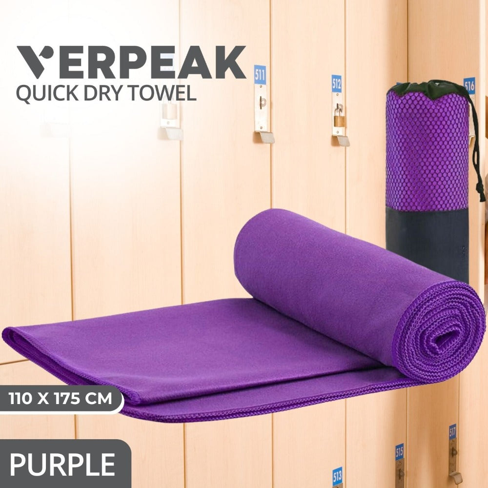 Verpeak Quick Dry Gym Sport Towel 110*175Cm (Purple) Vp-Qdt-103-Jljd