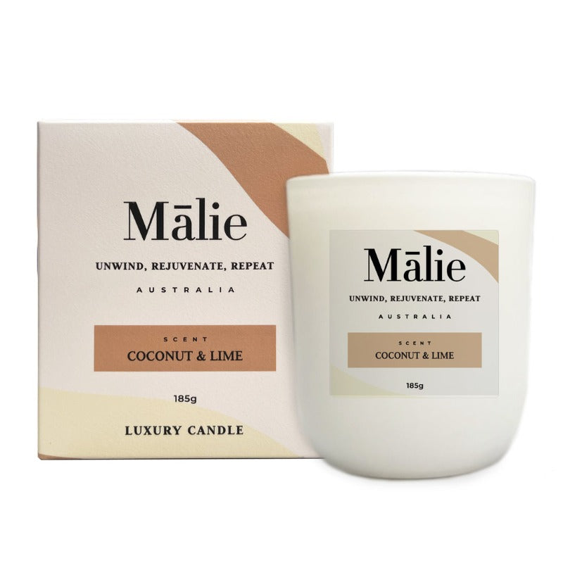 Coconut & Lime Luxury Soy Candle 185G - Malie