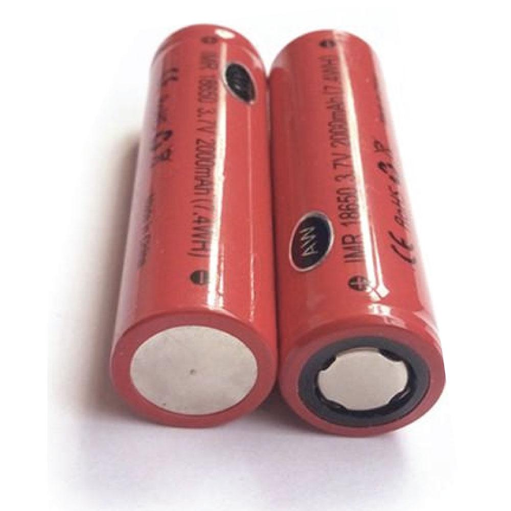 2X Aw Imr 18650 Rechargeable Batteries - 2000Mah 3.7V Lithium Li-Ion Battery