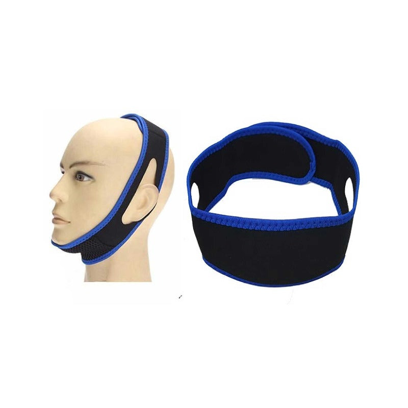 3X Anti Snoring Aid Adjustable Chin Strap - Jaw Brace Sleep Device