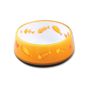 300Ml Cat Bowl Orange Love - Afp Kitten Pet Food Water Feeding Anti Slip Dish