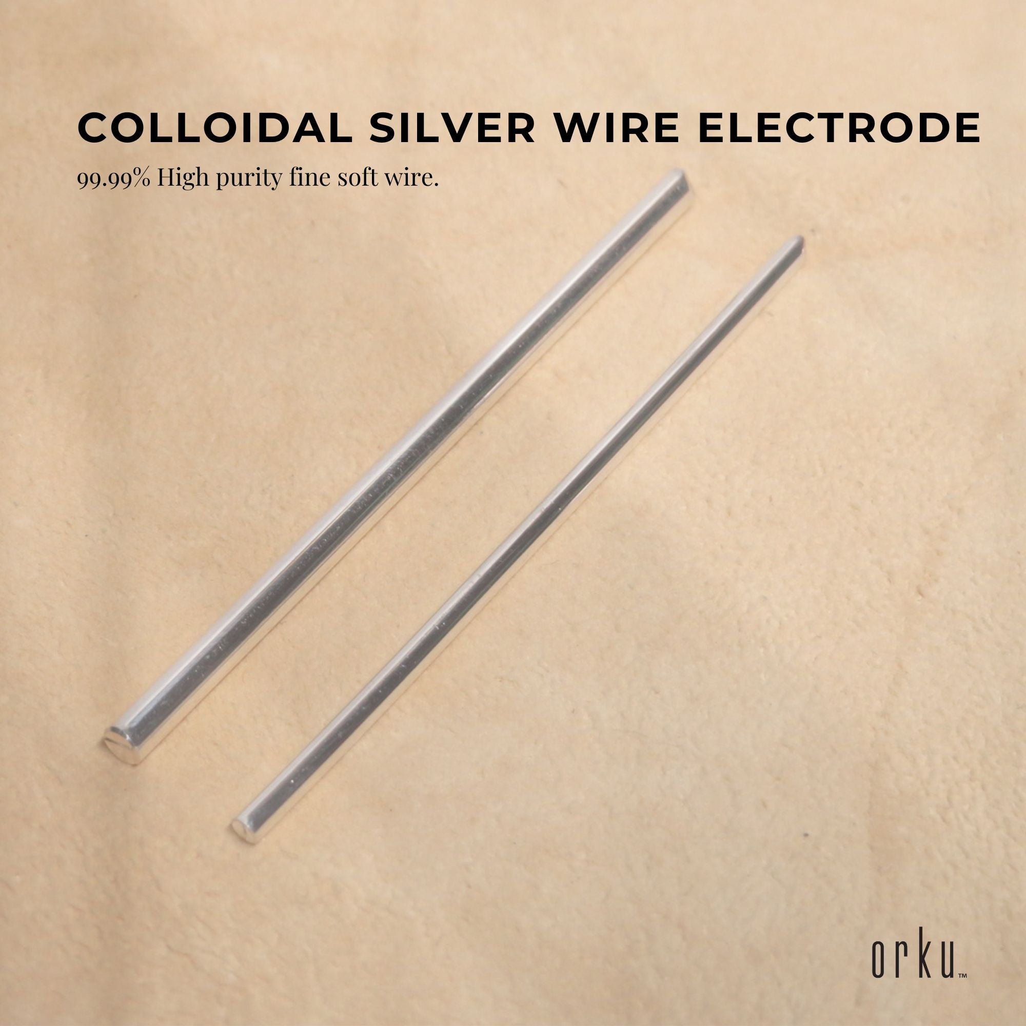 2X 7" Silver Rods 12 Gauge 99.99% High Purity Fine Soft Wire Colloidal Electrode