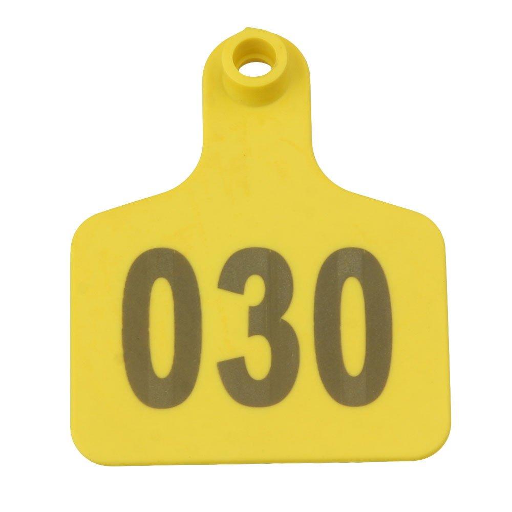 1-100 Cattle Number Ear Tags 5X4cm Set Small Yellow Pig Goat Livestock Label