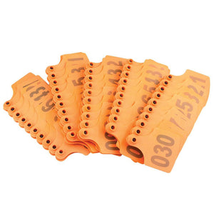 1-100 Cattle Number Ear Tag 6X7cm Set Medium Orange Cow Sheep Livestock Label