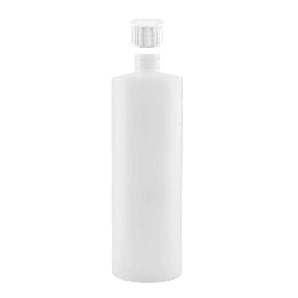 1X 250Ml Clear Hdpe Round Bottle + 28/410 Caps - Empty Plastic Food Storage