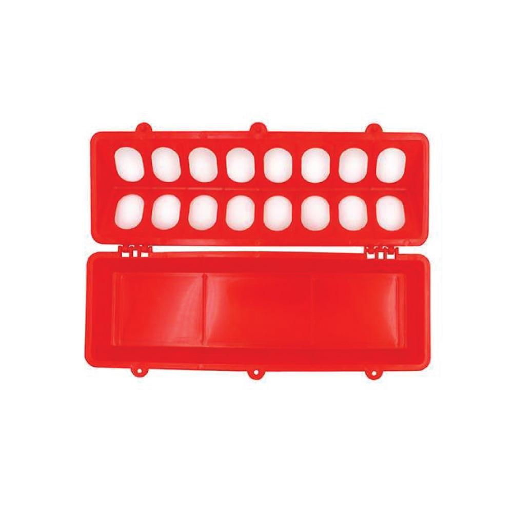 30Cm Long Poultry Feeder Feeding Trough Chicken Red Plastic Flip Top Container