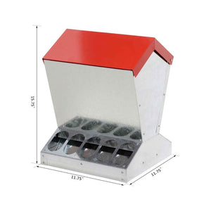 10Kg Automatic Chook Chicken Feeder Poultry Trough Galvanised Metal Feeders