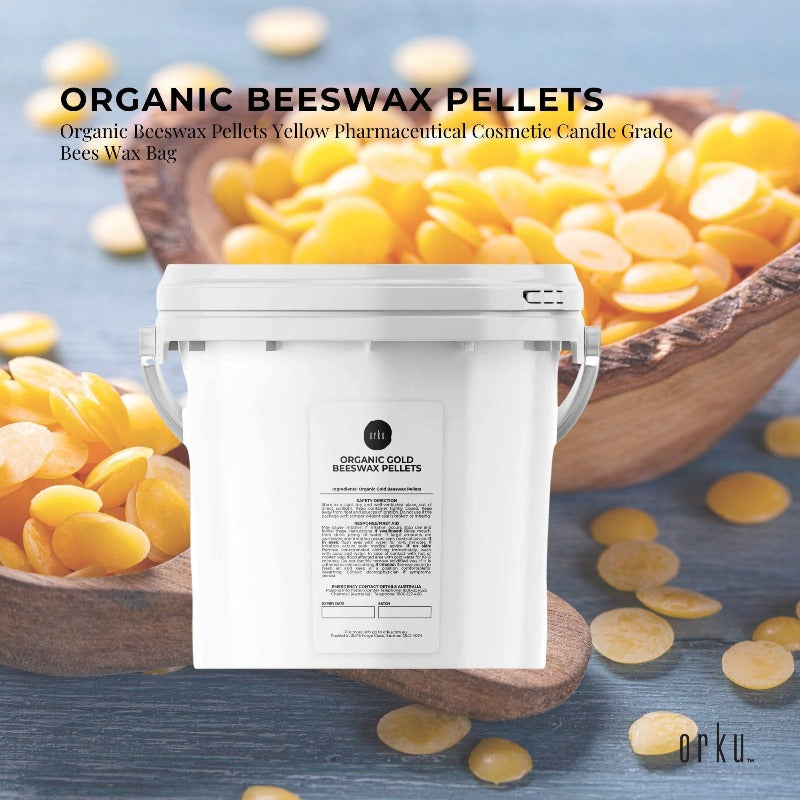 2.5Kg Tub Organic Beeswax Pellets Pharmaceutical Cosmetic Candle Yellow Wax