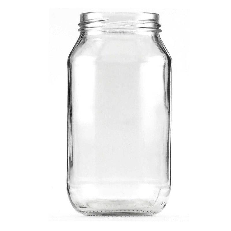 12X 750Ml Flint Glass Jars + Twist Lids - Round Food Storage Preserving