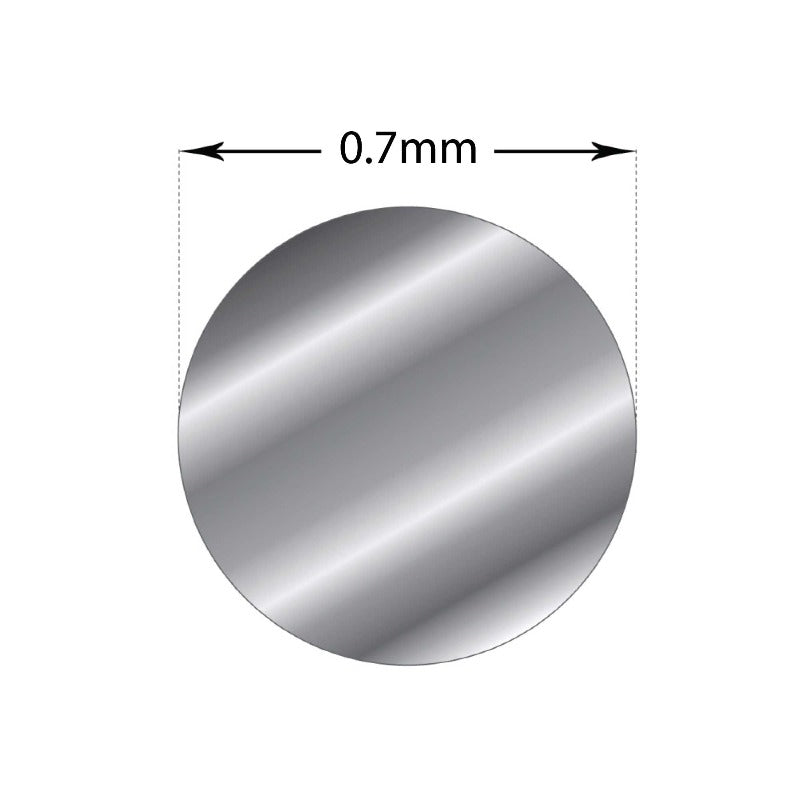 20Cm Sterling Silver 0.7Mm - Soft Round Wire Rod 21 Gauge Jewellery Bead