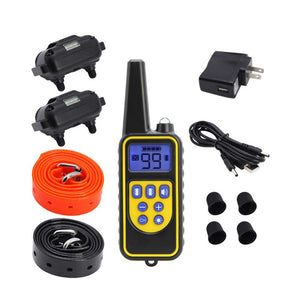 Dog Bark Collars - 2X 800M Range Recievers Vibration Sound Light Training Device