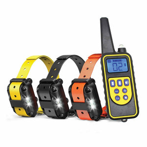 Dog Bark Collars - 3X 800M Range Recievers Vibration Sound Light Training Device