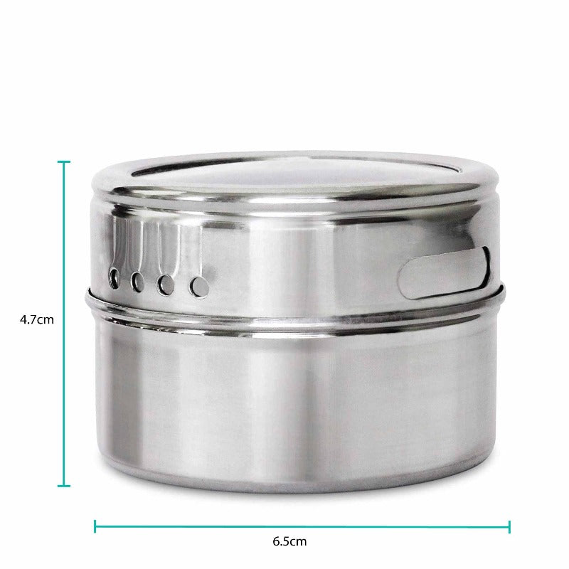 150G Magnetic Spice Jar Stainless Steel Tins - Herb Seasoning Storage Container