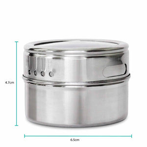 150G Magnetic Spice Jar Stainless Steel Tins - Herb Seasoning Storage Container