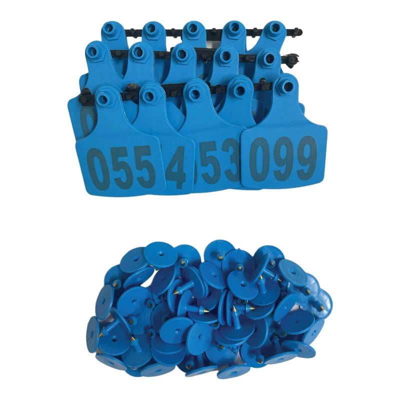 1-100 Cattle Number Ear Tags 7.5X10cm Set Xl Blue Cow Sheep Livestock Labels