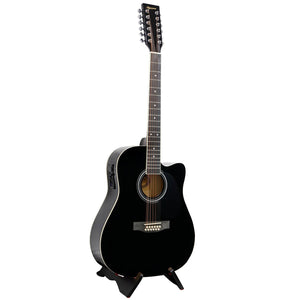 Karrera 12-String Acoustic Guitar With Eq Black