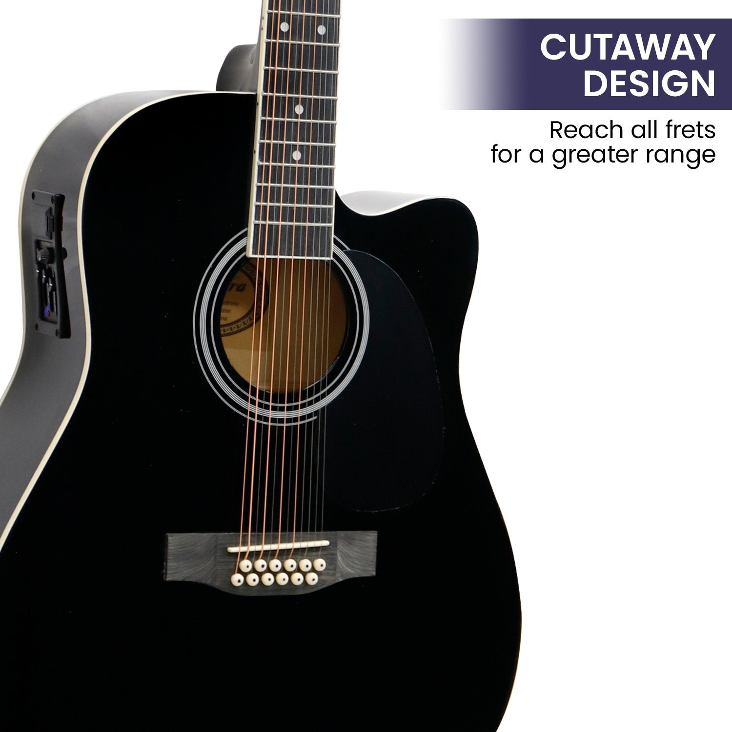 Karrera 12-String Acoustic Guitar With Eq Black