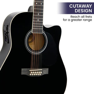 Karrera 12-String Acoustic Guitar With Eq Black