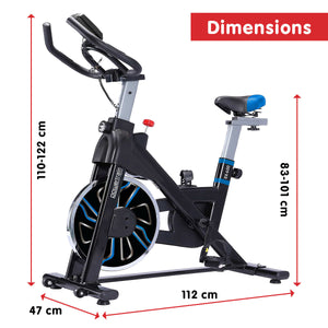 Powertrain Rx-600 Exercise Spin Bike Cardio Cycle Blue