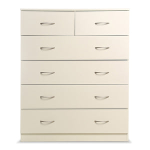 Sarantino Tallboy Dresser 6 Chest Of Drawers Cabinet 85 X 39.5 105 - White