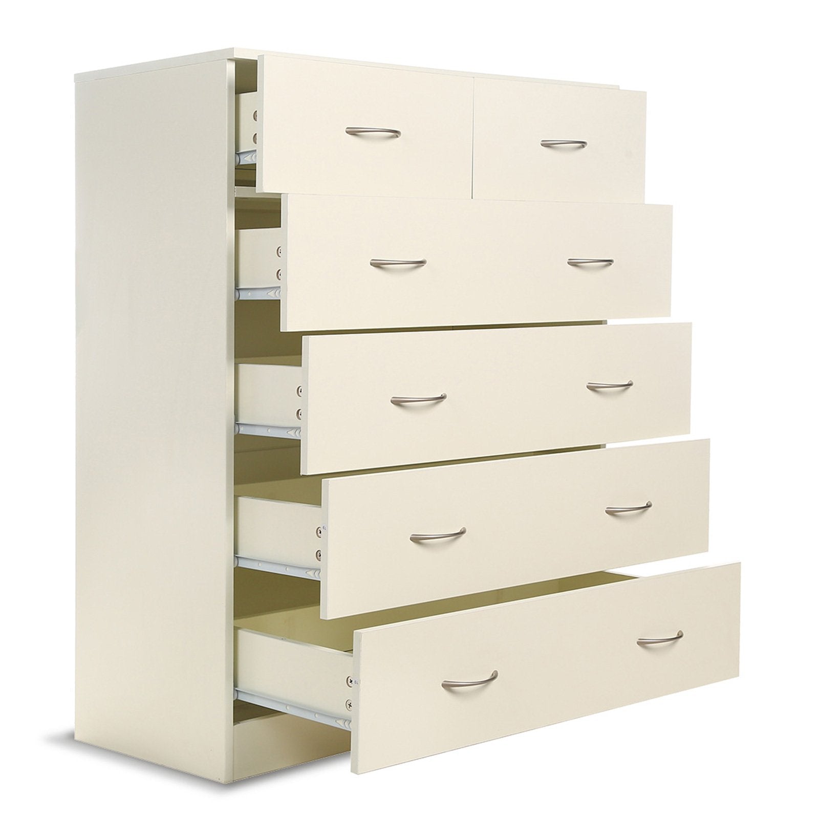 Sarantino Tallboy Dresser 6 Chest Of Drawers Cabinet 85 X 39.5 105 - White