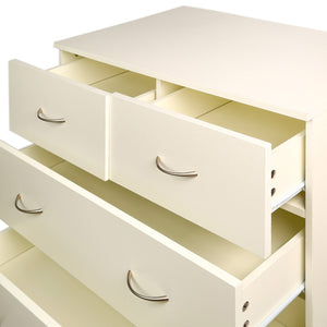 Sarantino Tallboy Dresser 6 Chest Of Drawers Cabinet 85 X 39.5 105 - White