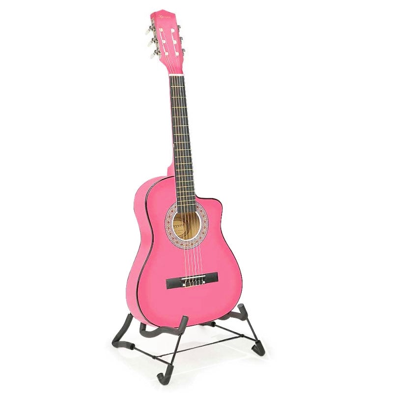 Karrera 38In Cutaway Acoustic Guitar With Bag - Pink