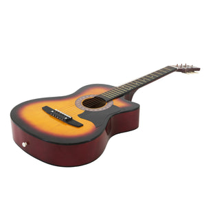 Karrera 38In Pro Cutaway Acoustic Guitar With Bag Strings - Sun Burst