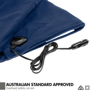 Laura Hill Heated Electric Car Blanket 150X110cm 12V - Navy Blue