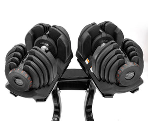 Powertrain 2X 40Kg Adjustable Dumbbells With Stand