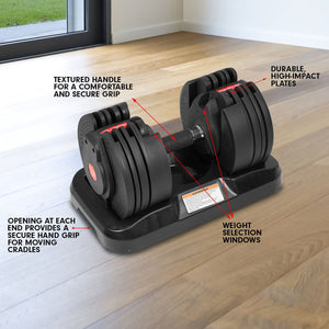 Powertrain 2X 20Kg Gen2 Home Gym Adjustable Dumbbell