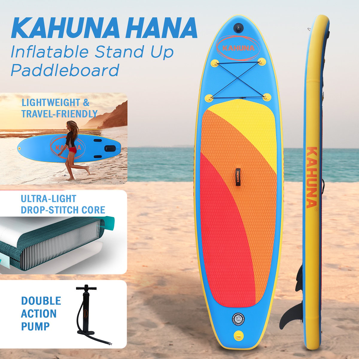 Kahuna Hana Inflatable Stand Up Paddle Board 10Ft W/ Isup Accessories