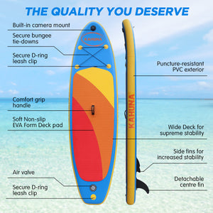 Kahuna Hana Inflatable Stand Up Paddle Board 10Ft W/ Isup Accessories