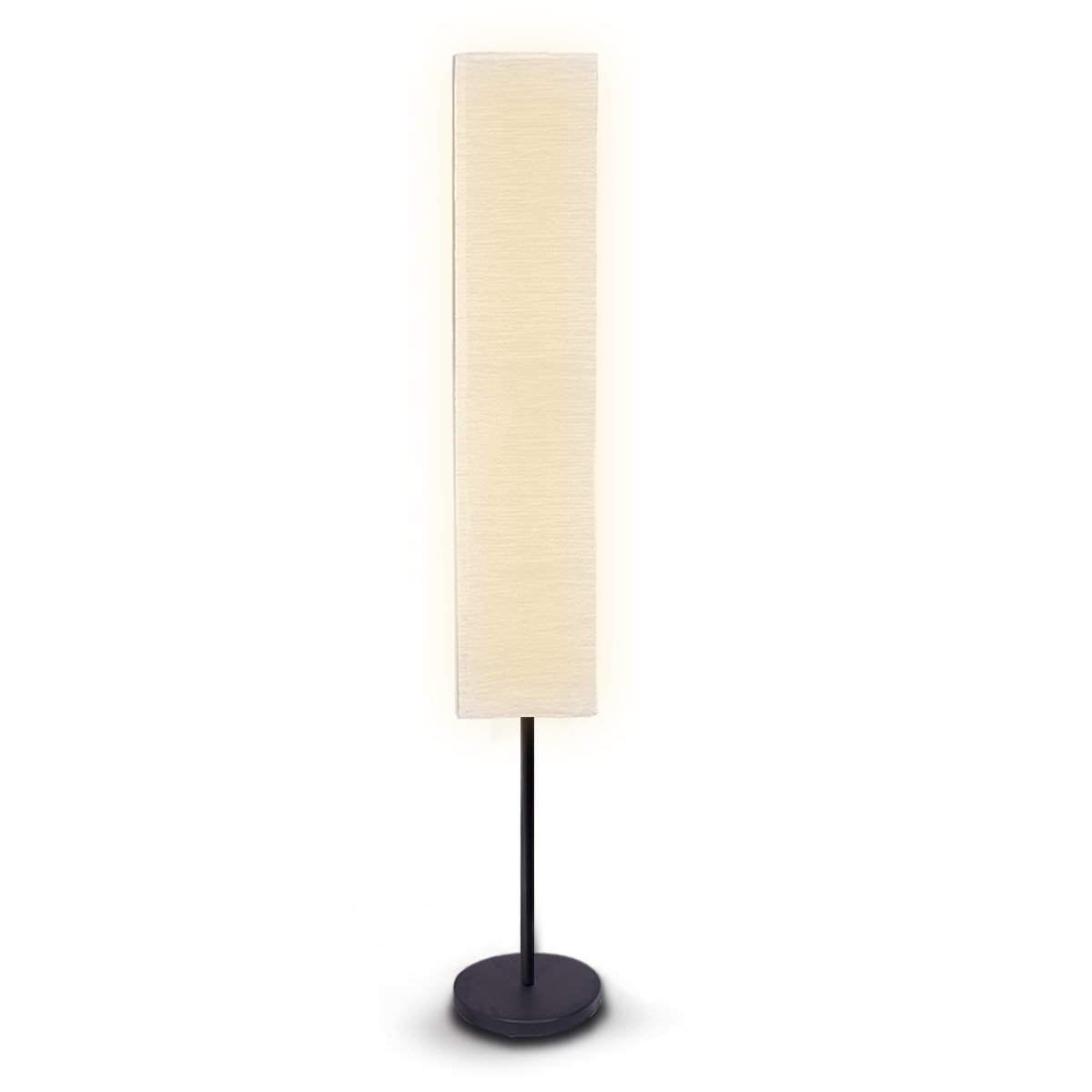 Sarantino Metal Floor Lamp With White Paper Wrinkle Shade Light Stand