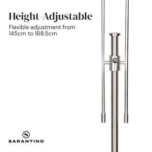 Sarantino Brushed Nickel Height-Adjustable Metal Floor Lamp