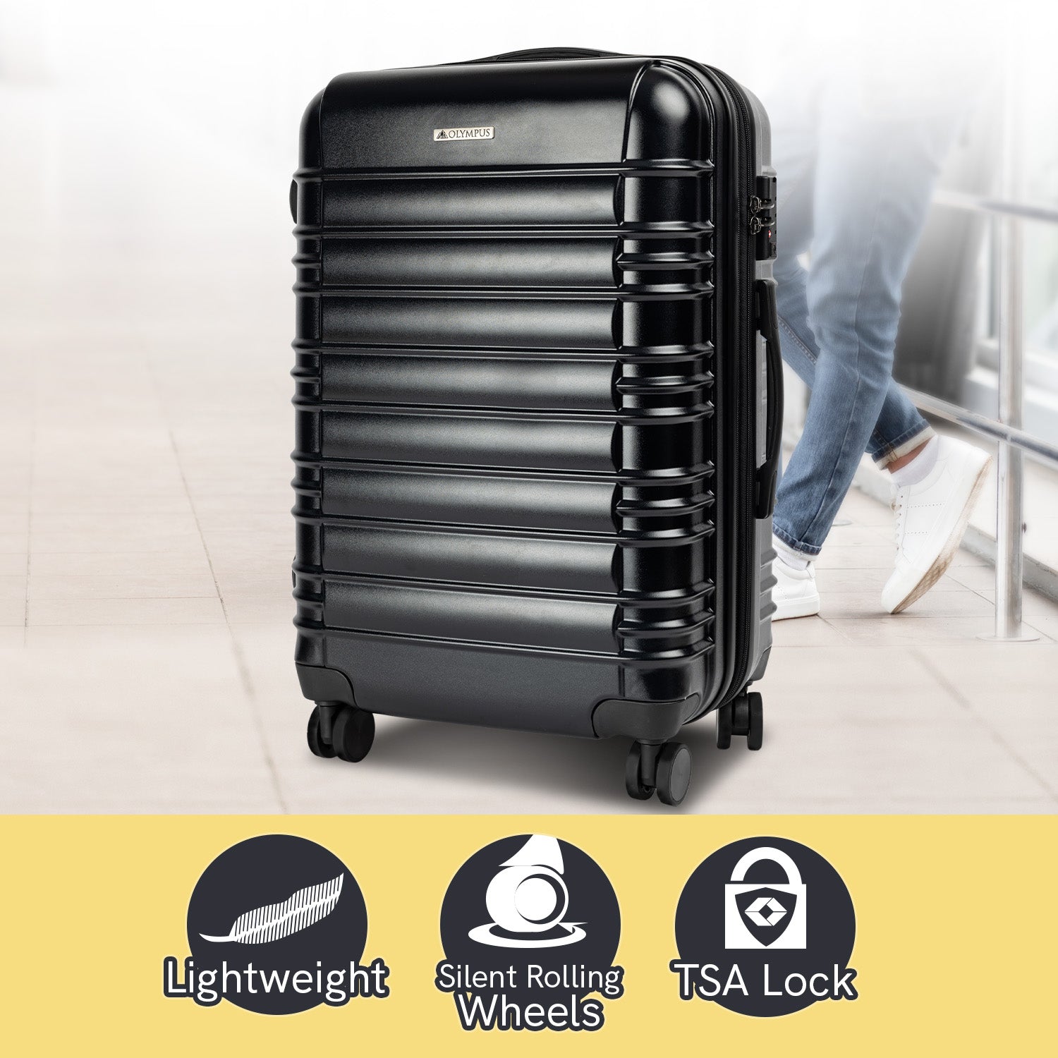 Olympus Noctis Suitcase 24In Hard Shell Abs+Pc - Stygian Black