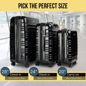 Olympus Noctis Suitcase 28In Hard Shell Abs+Pc - Stygian Black