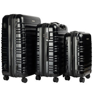 Olympus Noctis 3Pc Luggage Set Hard Shell Abs+Pc - Stygian Black