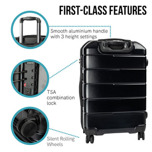 Olympus Artemis 28In Hard Shell Suitcase Abs+Pc Jet Black