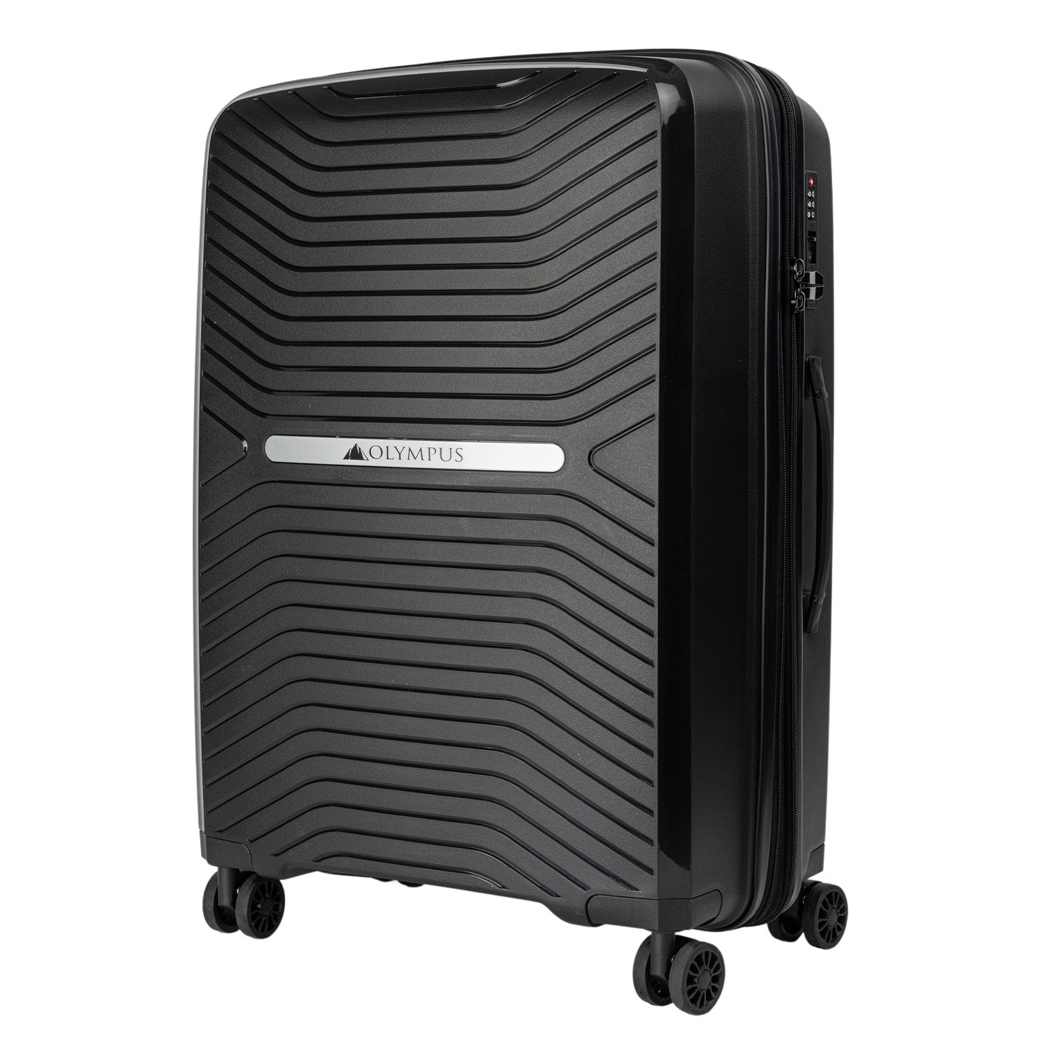 Olympus 3Pc Astra Luggage Set Hard Shell Suitcase - Obsidian Black