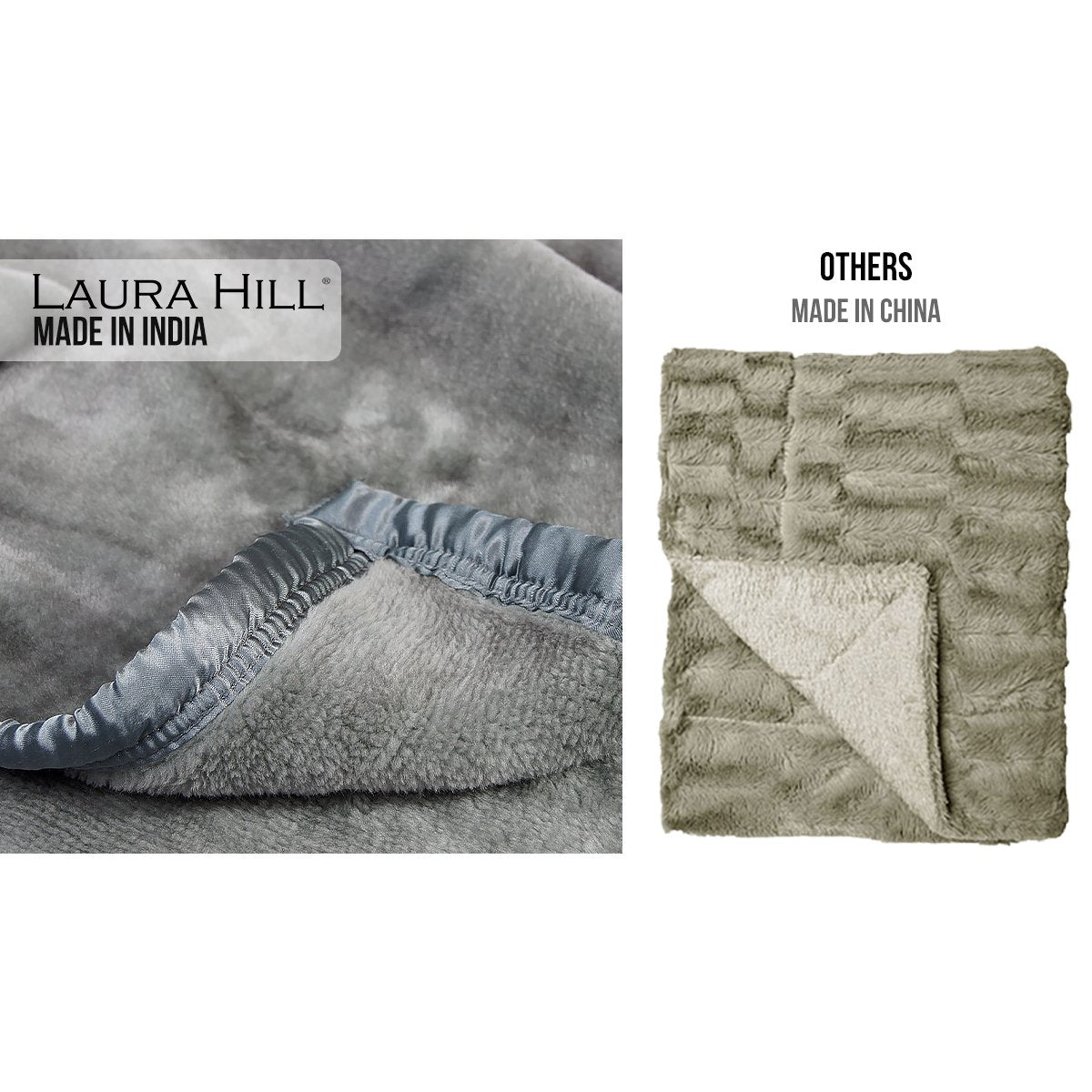 Laura Hill Mink Blanket Double Sided Queen Size Soft Plush Bed Faux Throw Rug 220 X 240Cm